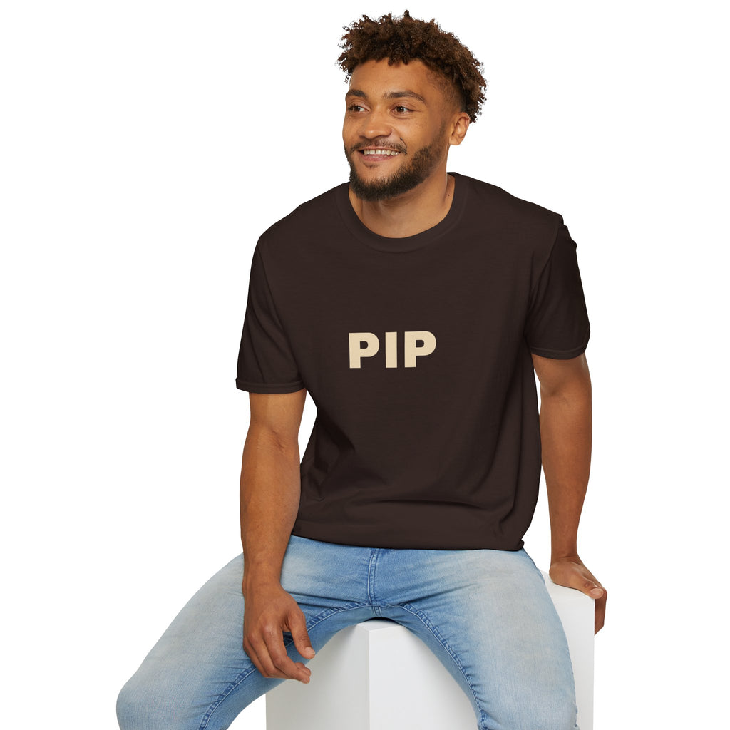PIP Minimalist Text T‑Shirt — Simple Bold Lettering Tee