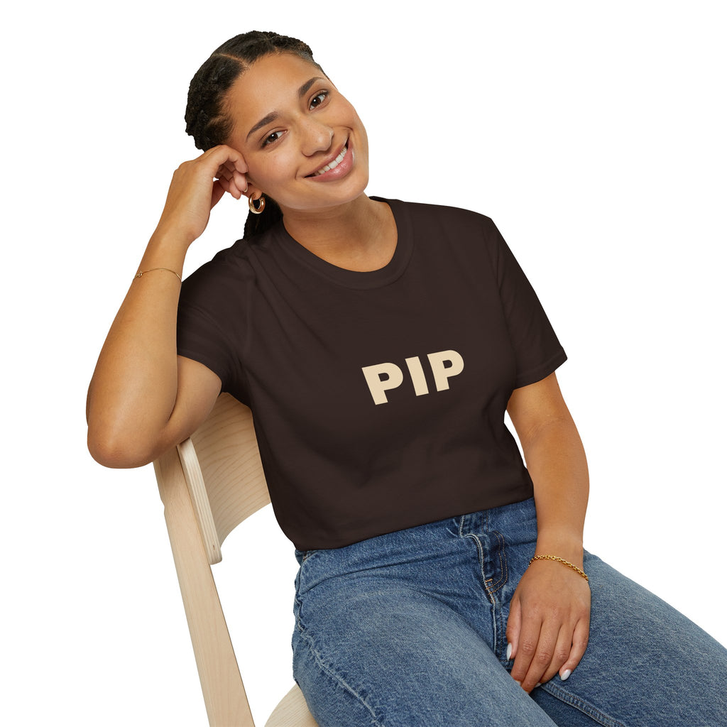 PIP Minimalist Text T‑Shirt — Simple Bold Lettering Tee