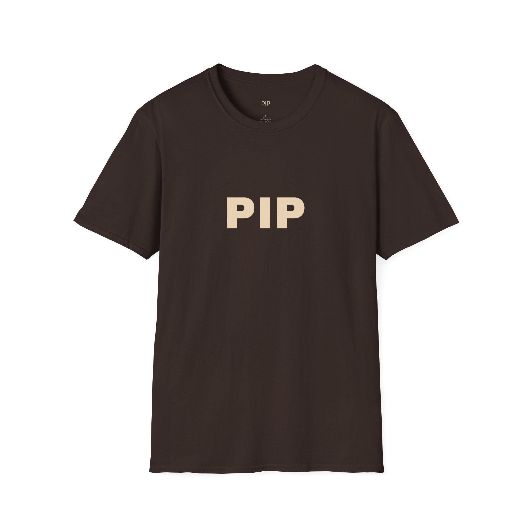 PIP Minimalist Text T‑Shirt — Simple Bold Lettering Tee