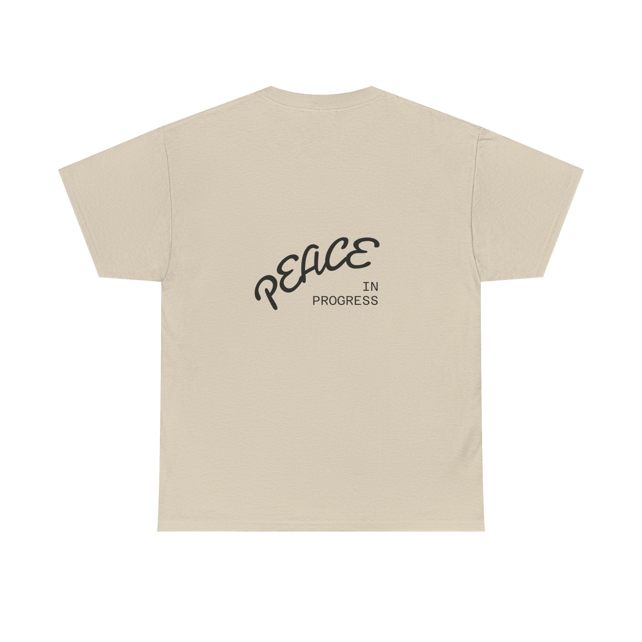 T-Shirt — "Peace in Progress" Minimal Front/Back Graphic Tee