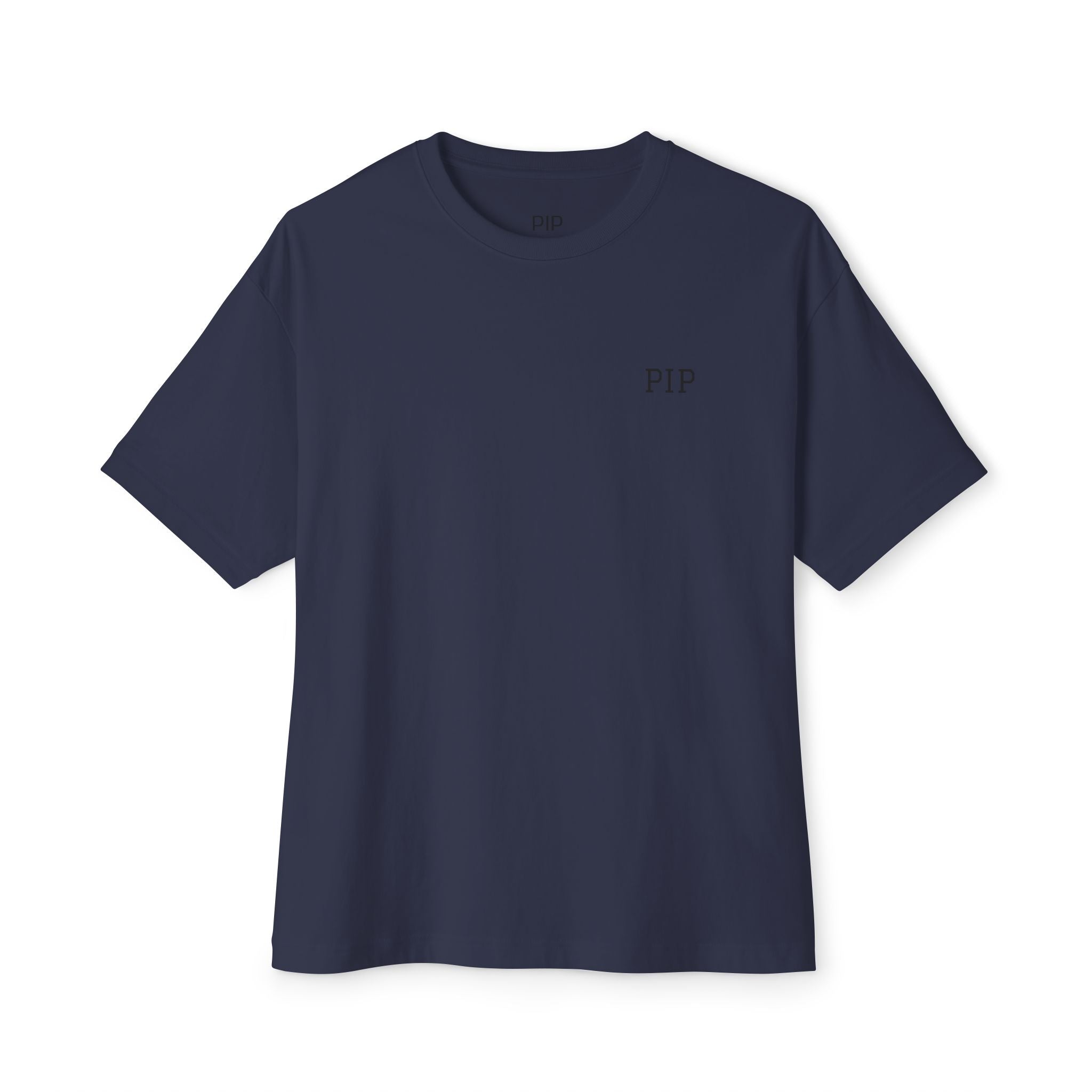 Peace In Progress Tee — Minimalist White Boxy T-Shirt with 'PIP' Chest Logo