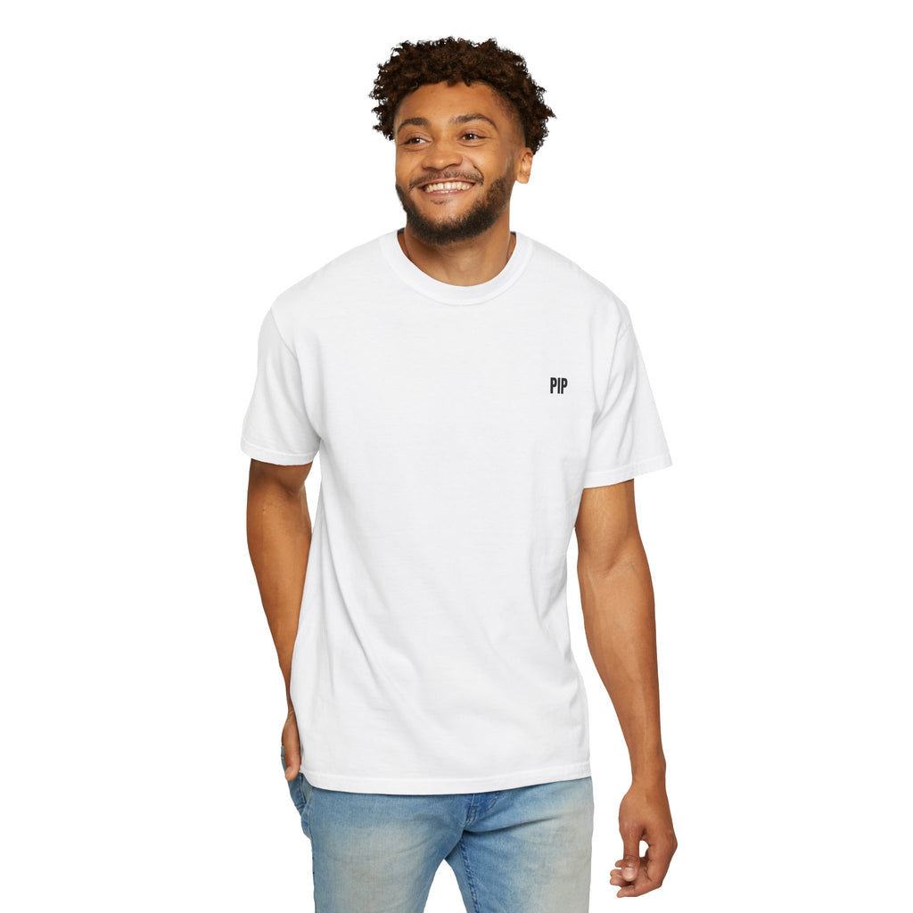 Peace In Progress T-shirt | PIP Chest Print, Minimal Typography Tee