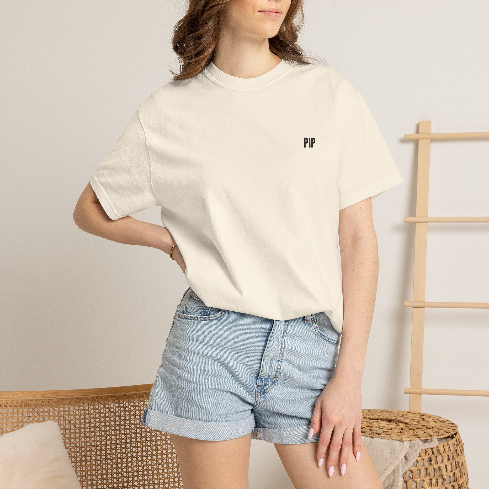 Peace In Progress T-shirt | PIP Chest Print, Minimal Typography Tee