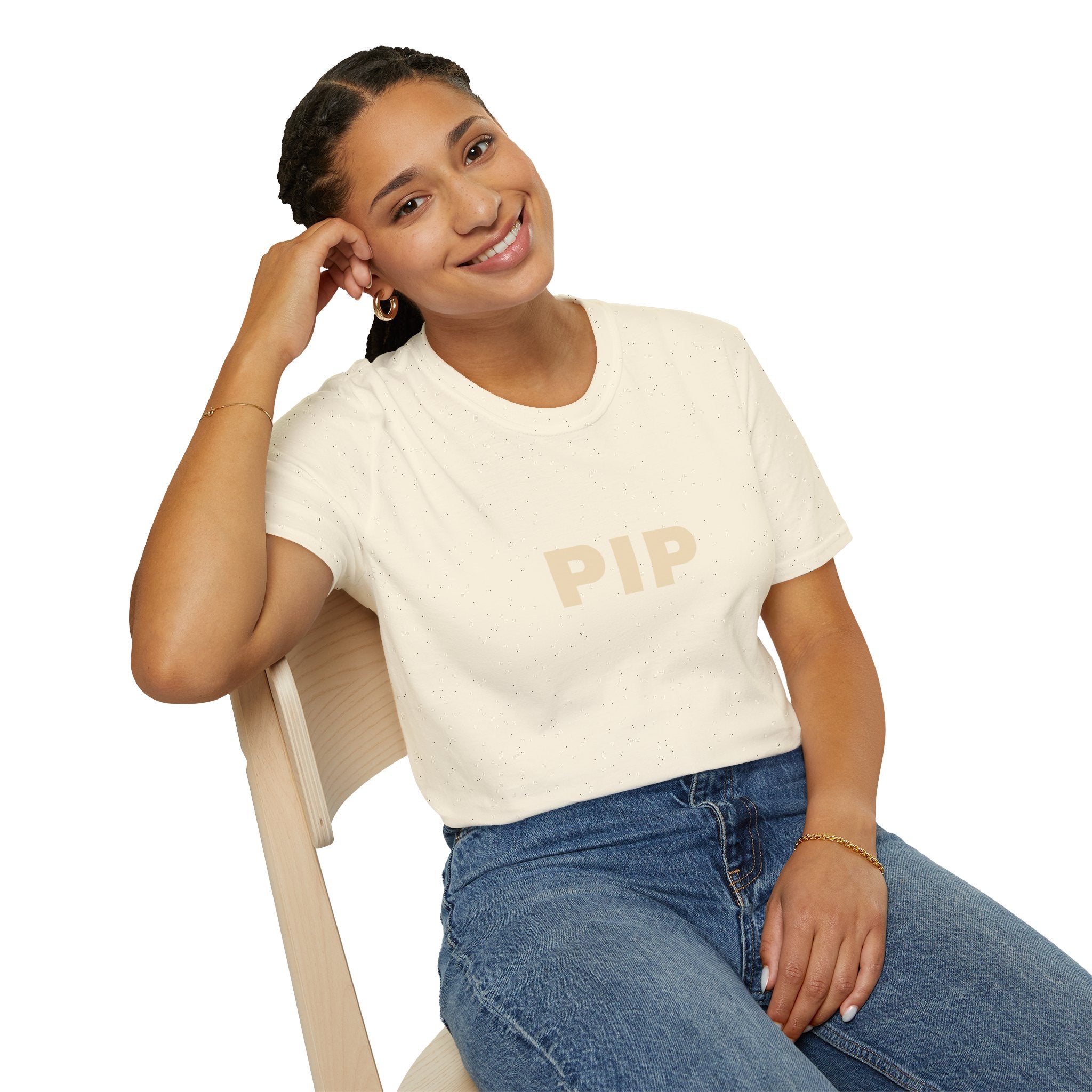 PIP Minimalist Text T‑Shirt — Simple Bold Lettering Tee