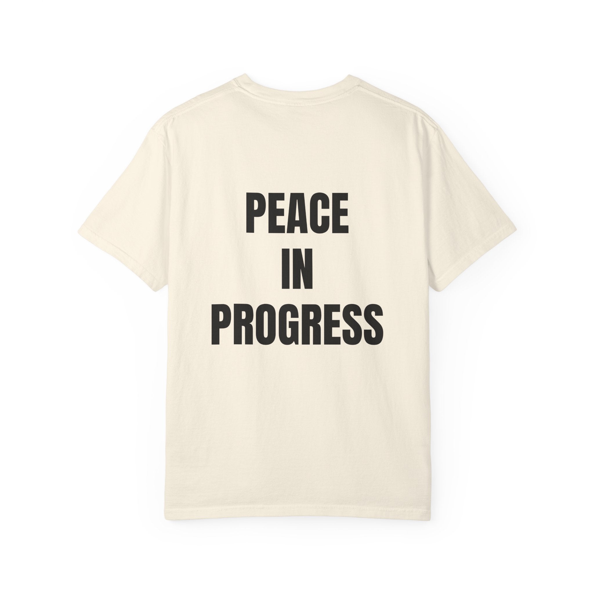 Peace In Progress T-shirt | PIP Chest Print, Minimal Typography Tee