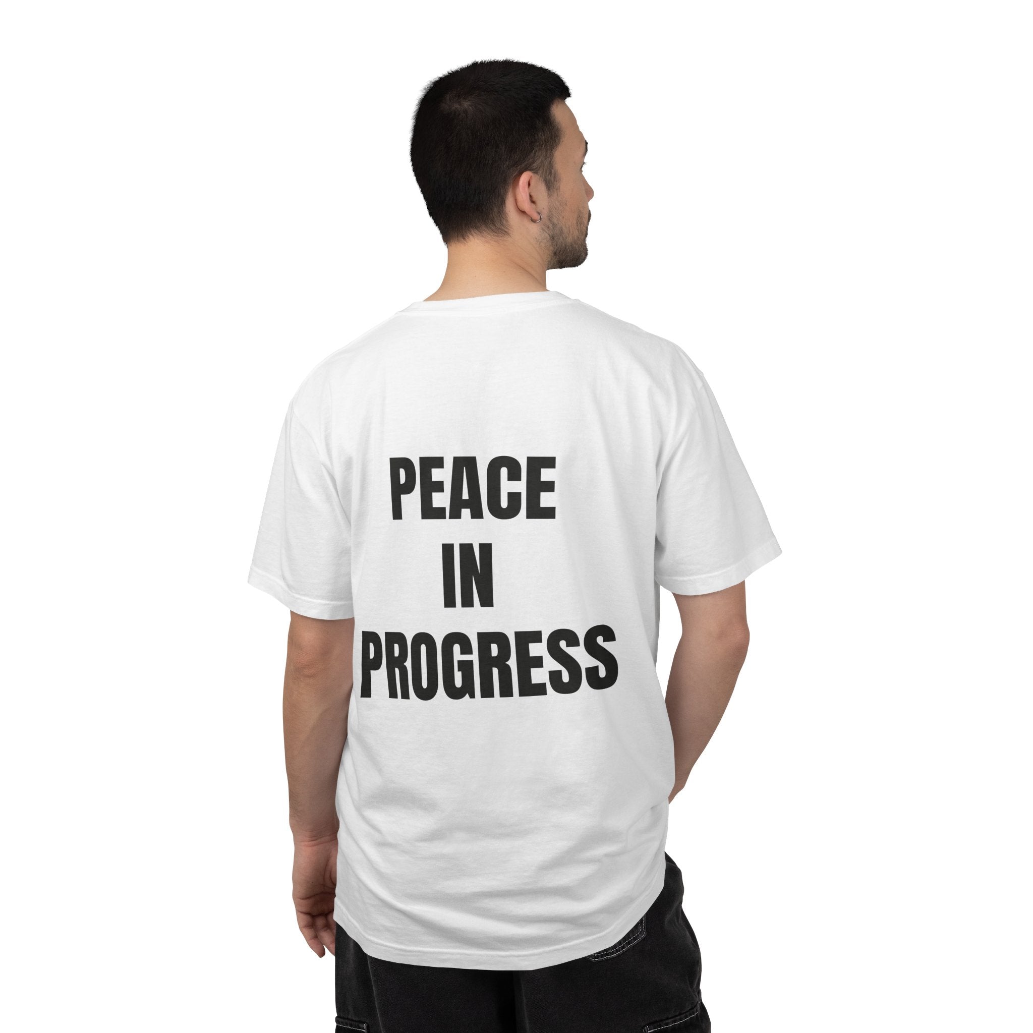 Peace In Progress T-shirt | PIP Chest Print, Minimal Typography Tee
