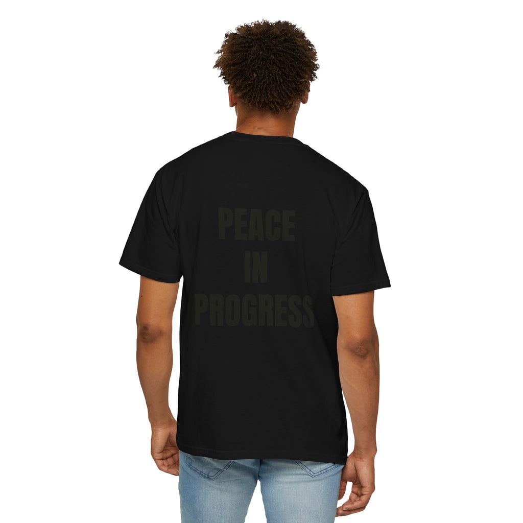 Peace In Progress T-shirt | PIP Chest Print, Minimal Typography Tee