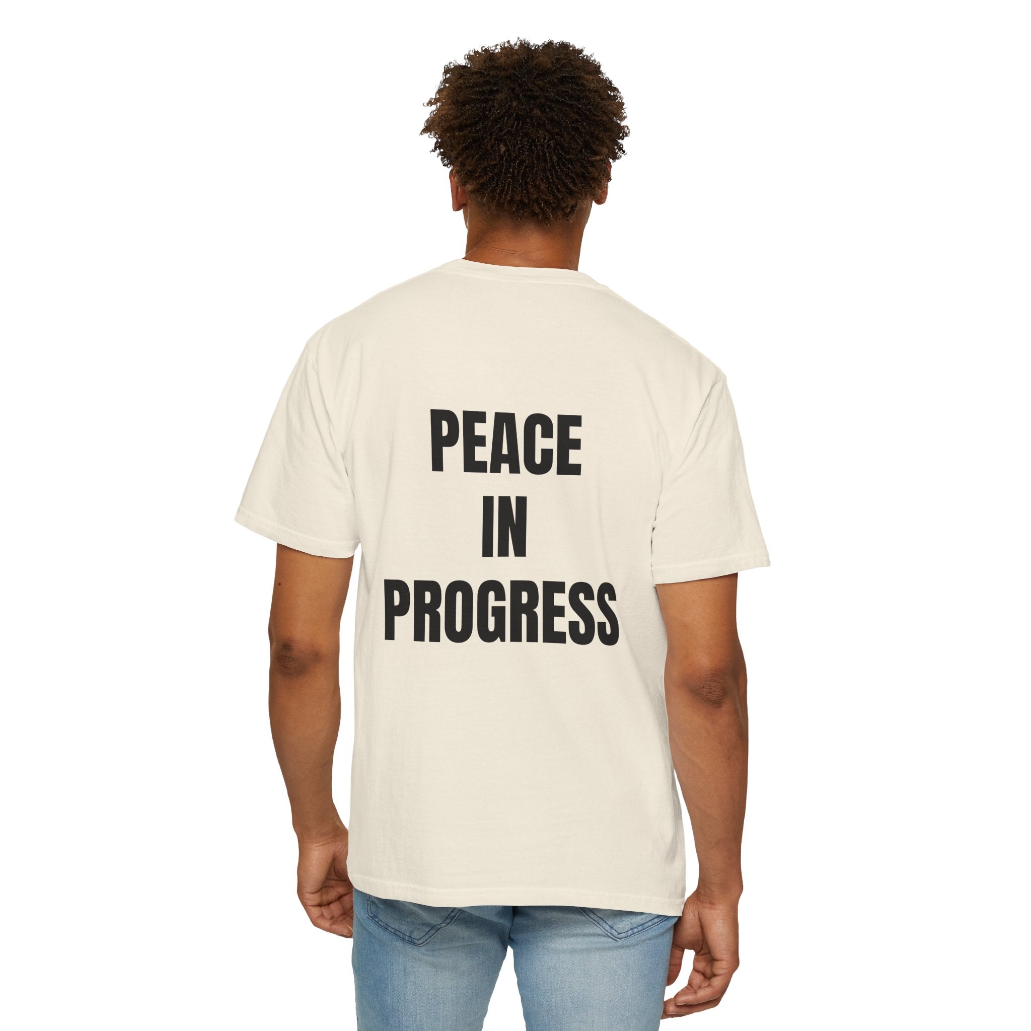 Peace In Progress T-shirt | PIP Chest Print, Minimal Typography Tee
