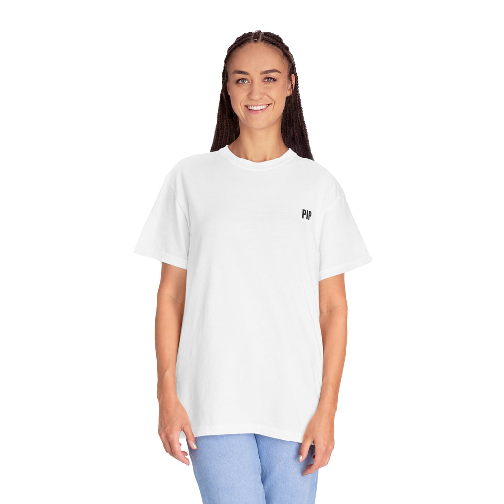Peace In Progress T-shirt | PIP Chest Print, Minimal Typography Tee
