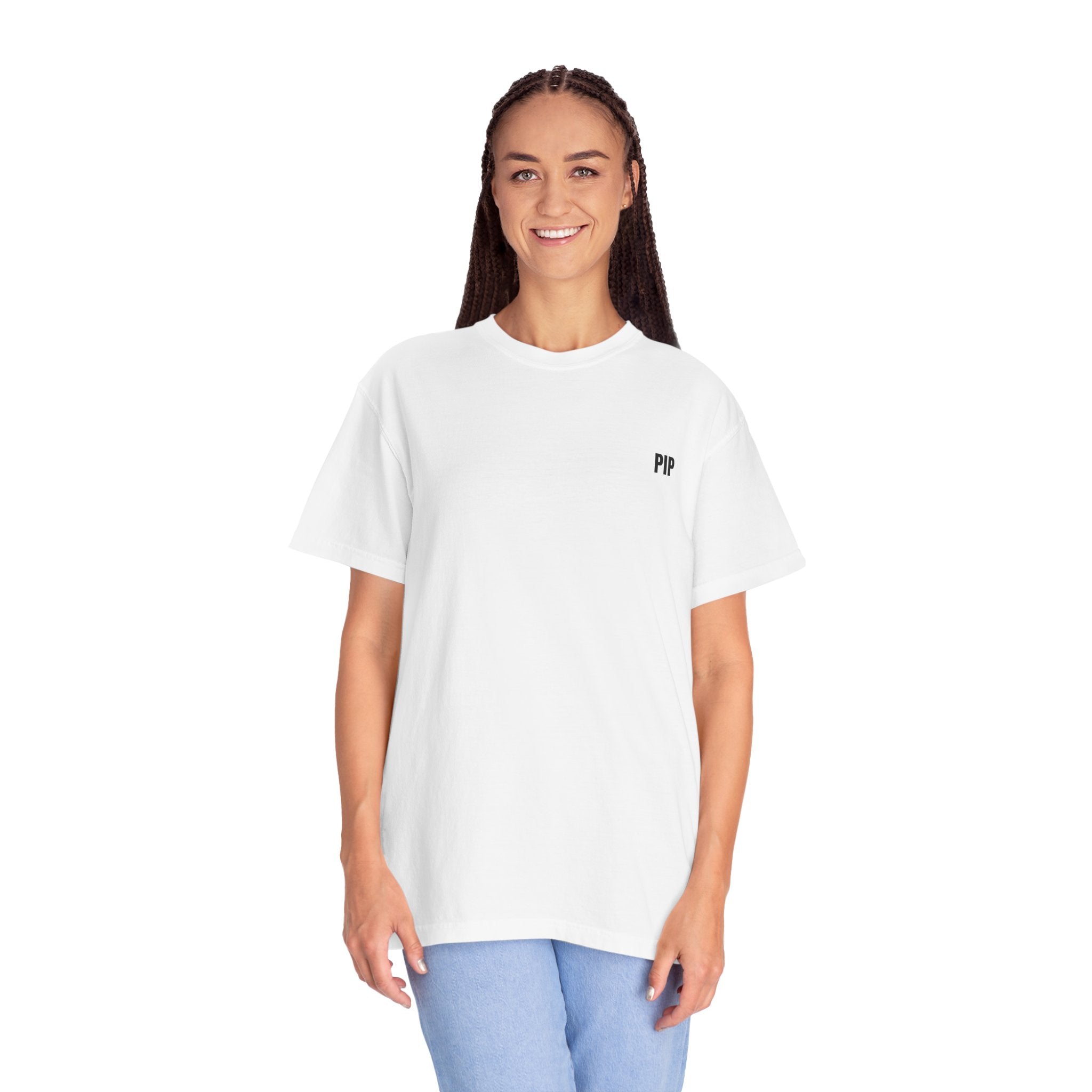 Peace In Progress T-shirt | PIP Chest Print, Minimal Typography Tee