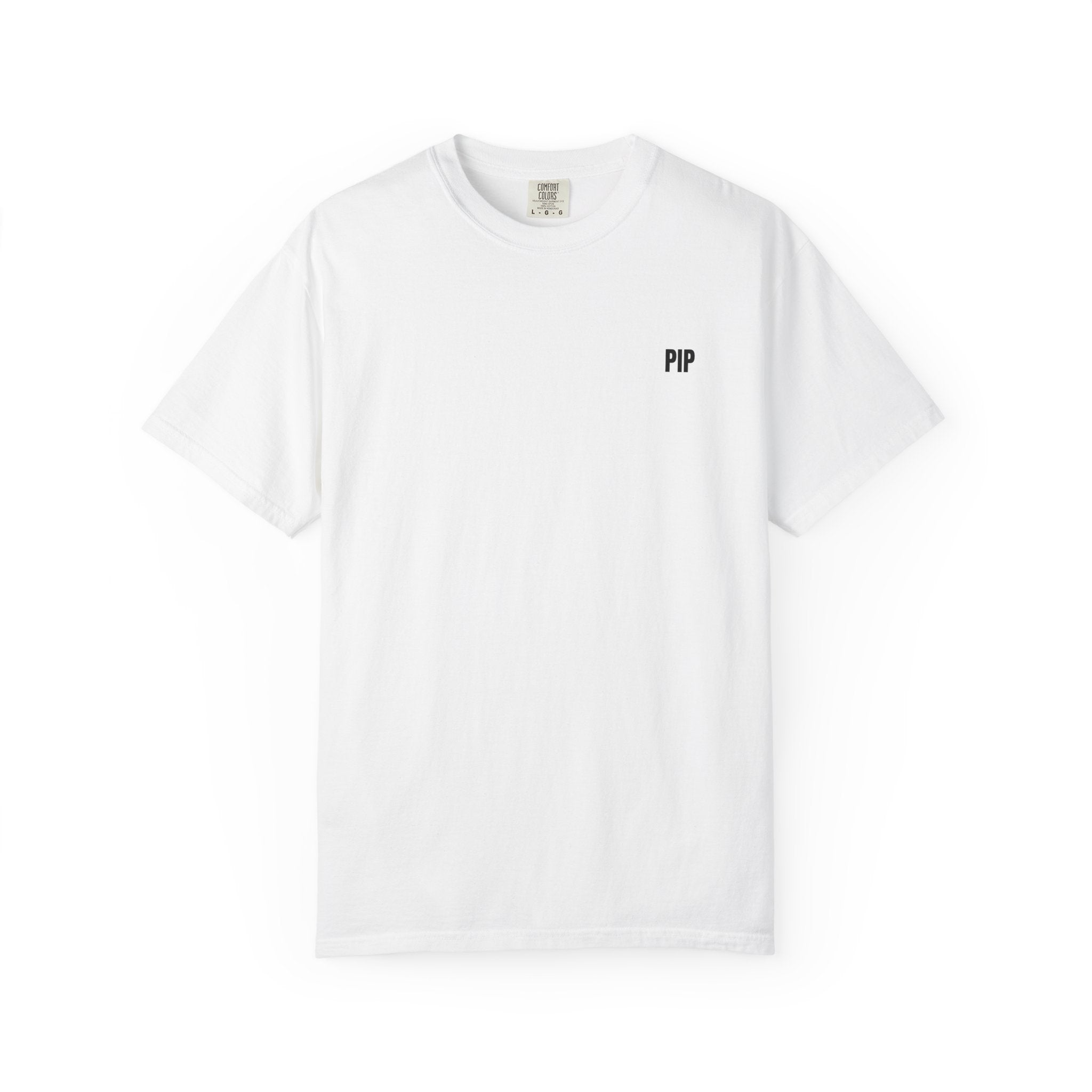 Peace In Progress T-shirt | PIP Chest Print, Minimal Typography Tee