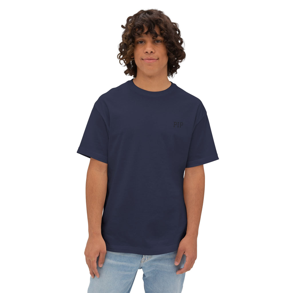 Peace In Progress Tee — Minimalist White Boxy T-Shirt with 'PIP' Chest Logo