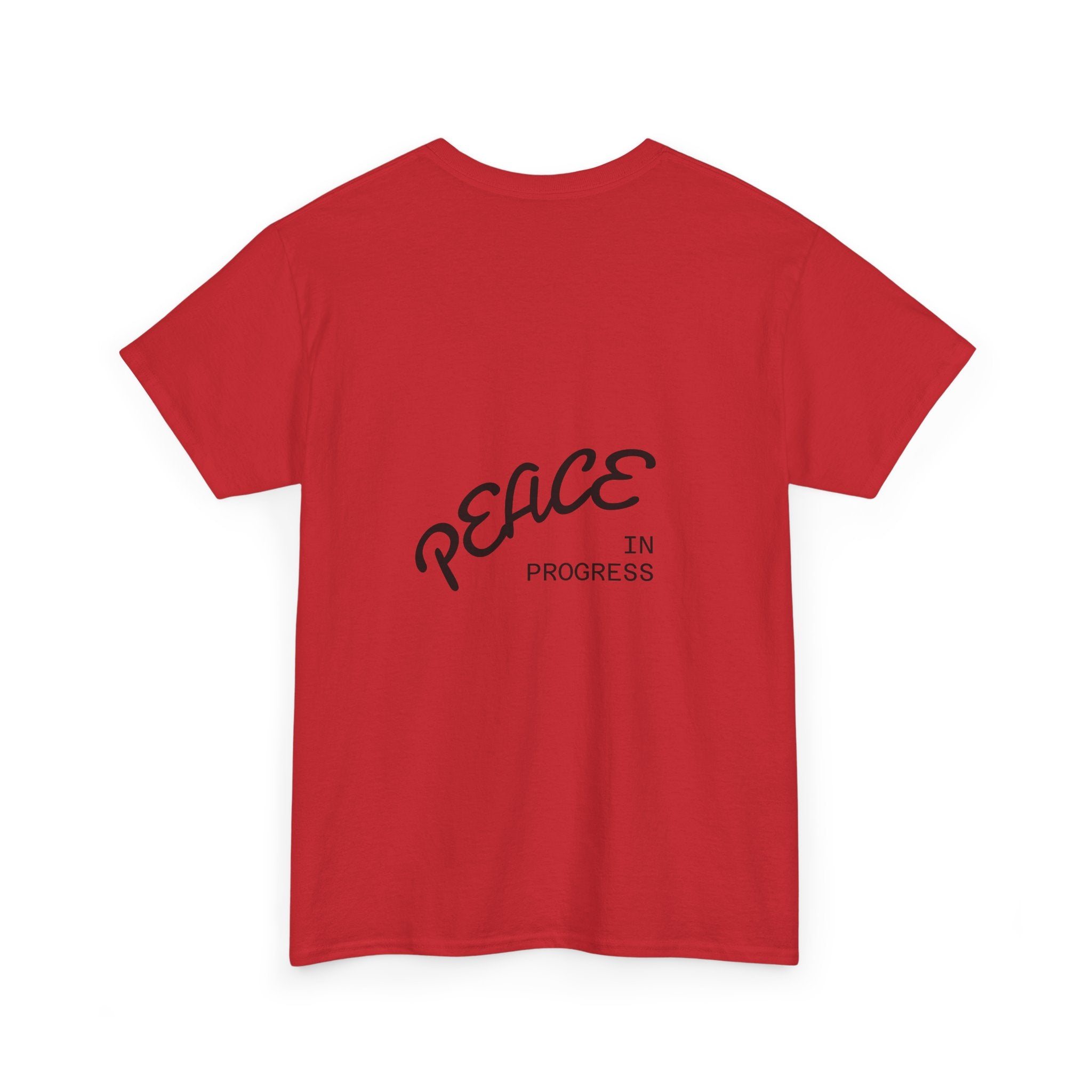 T-Shirt — "Peace in Progress" Minimal Front/Back Graphic Tee