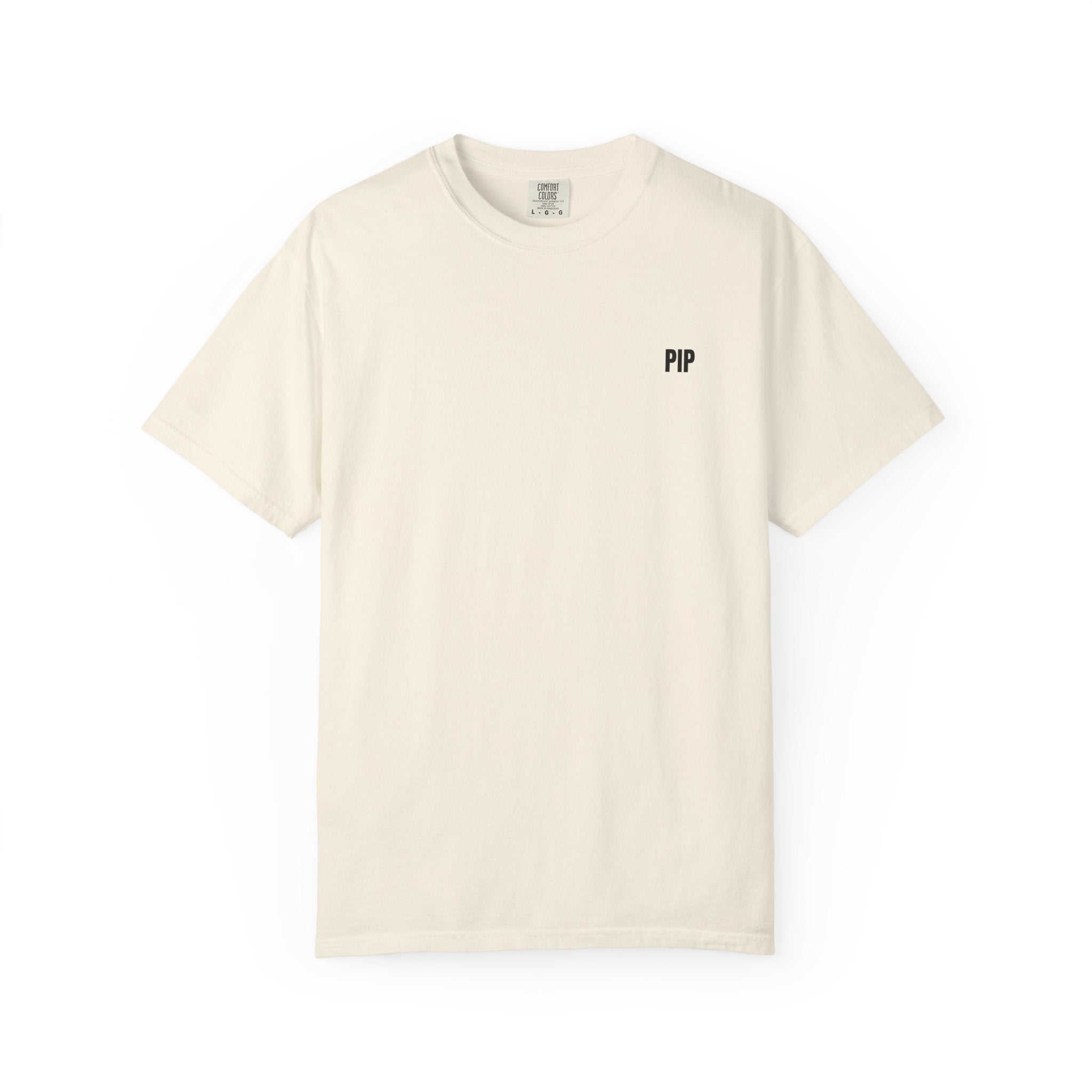 Peace In Progress T-shirt | PIP Chest Print, Minimal Typography Tee