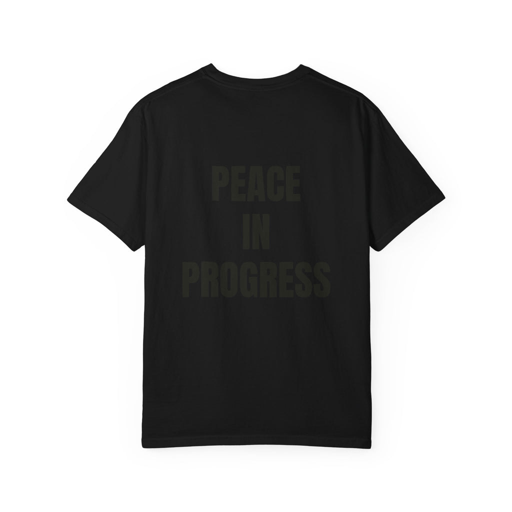 Peace In Progress T-shirt | PIP Chest Print, Minimal Typography Tee