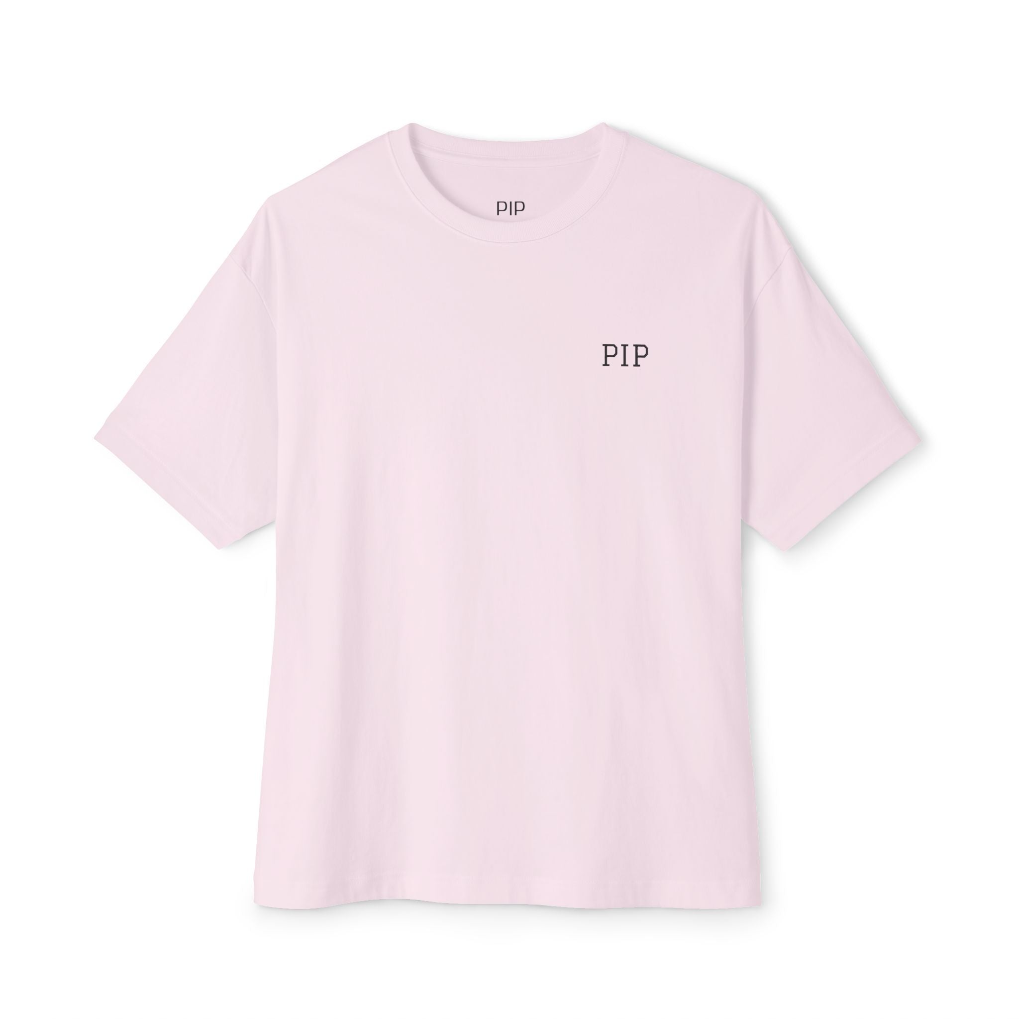 Peace In Progress Tee — Minimalist White Boxy T-Shirt with 'PIP' Chest Logo