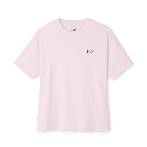 Peace In Progress Tee — Minimalist White Boxy T-Shirt with 'PIP' Chest Logo