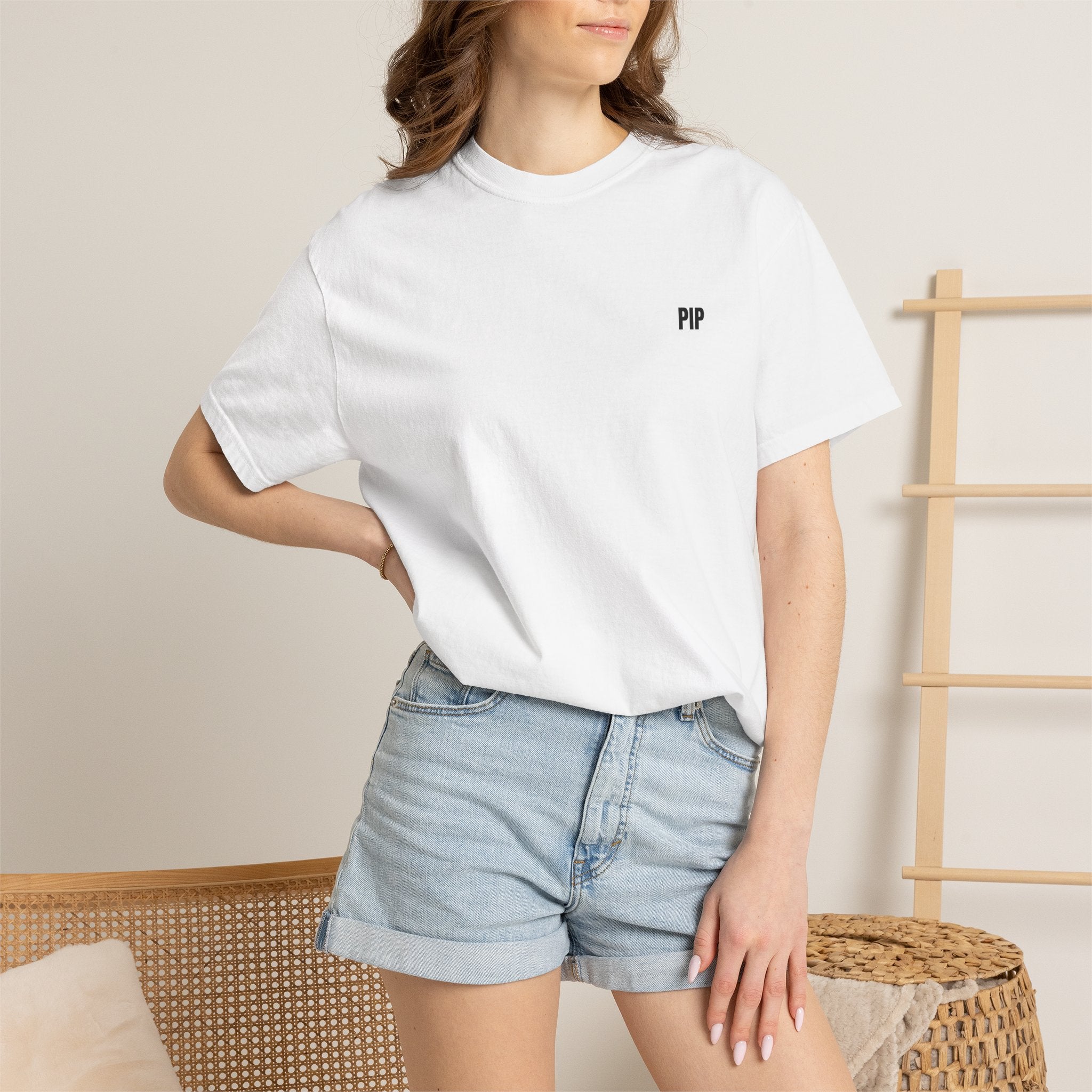 Peace In Progress T-shirt | PIP Chest Print, Minimal Typography Tee