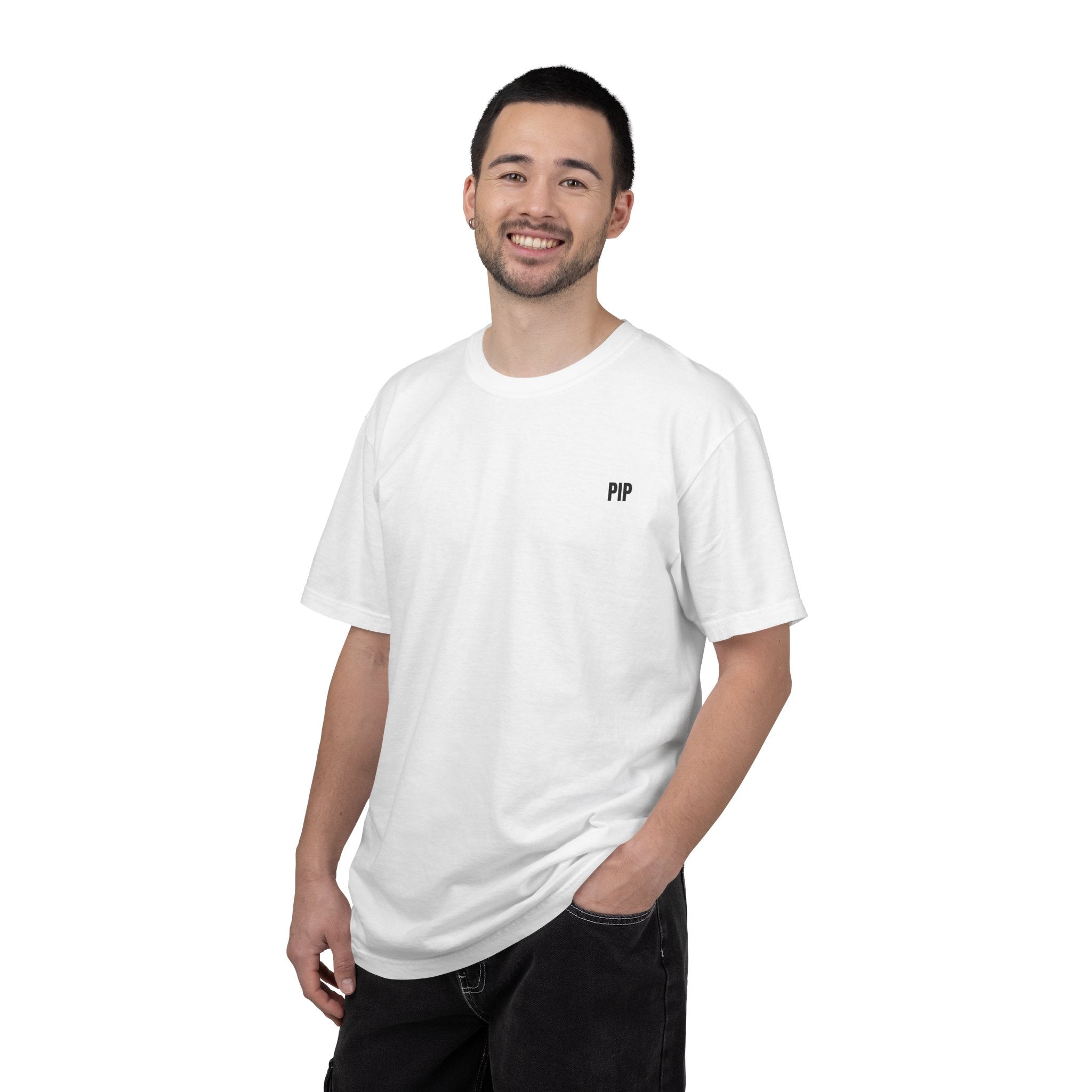 Peace In Progress T-shirt | PIP Chest Print, Minimal Typography Tee